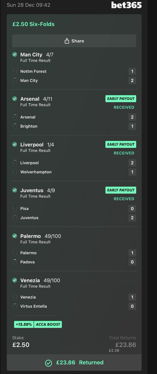 tombsy's tweet photo. @statgodtips Nice… also £10 back from £1.80 8folds on a 9 leg acca - so close to the big one https://t.co/dAJzIv06ym