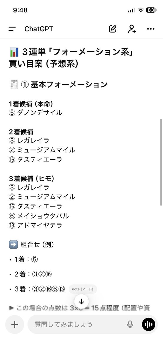 チャッピーしっかりしろ！
#有馬記念 #ChatGPT