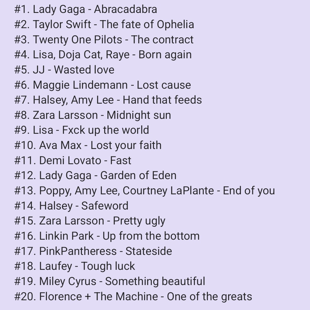 My list of the best songs released in 2025