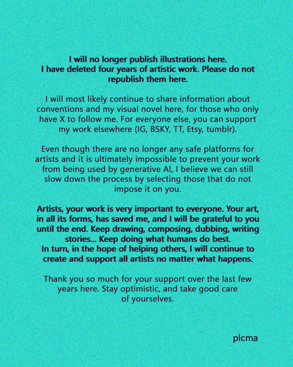 plcma's tweet image. Message following recent X feature: