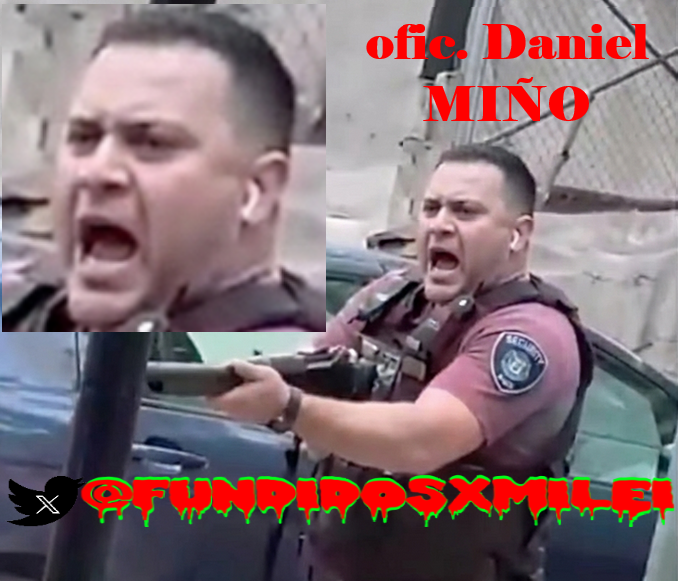 🚨💀El ASESINO d Gabriel González: foto NÍTIDA ‼️
IMPLICADOS:
✅oficial 1° Daniel Miño, L.P. 15.711 (Comisaría 8A)
✅oficial Vanesa Valentini, L.P. 28.675
✅oficial 1° Joel Riquelme, L.P. 8.998 
✅oficial Evelyn Goncebat, L.P 29.359
Pertenecen a la DIVISIÓN UNIDAD TÁCTICA DE