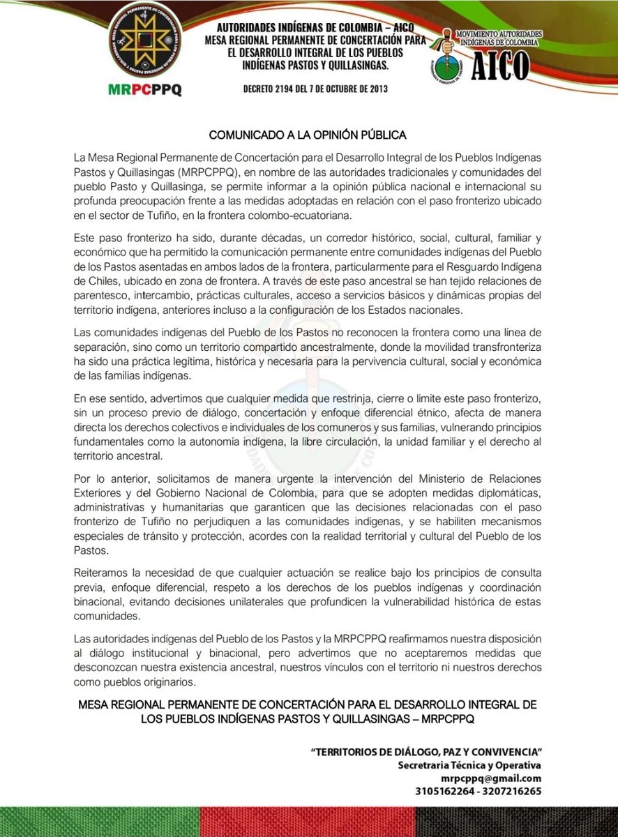 MRPC - Pueblos Pastos y Quillasingas tweet media