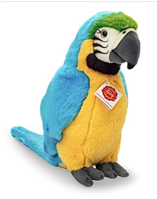 昭和レトロ　ヴィンテージ  ルリコンゴウインコ＆オウム　ぬいぐるみ　中古品 コットンくんのオウムこと