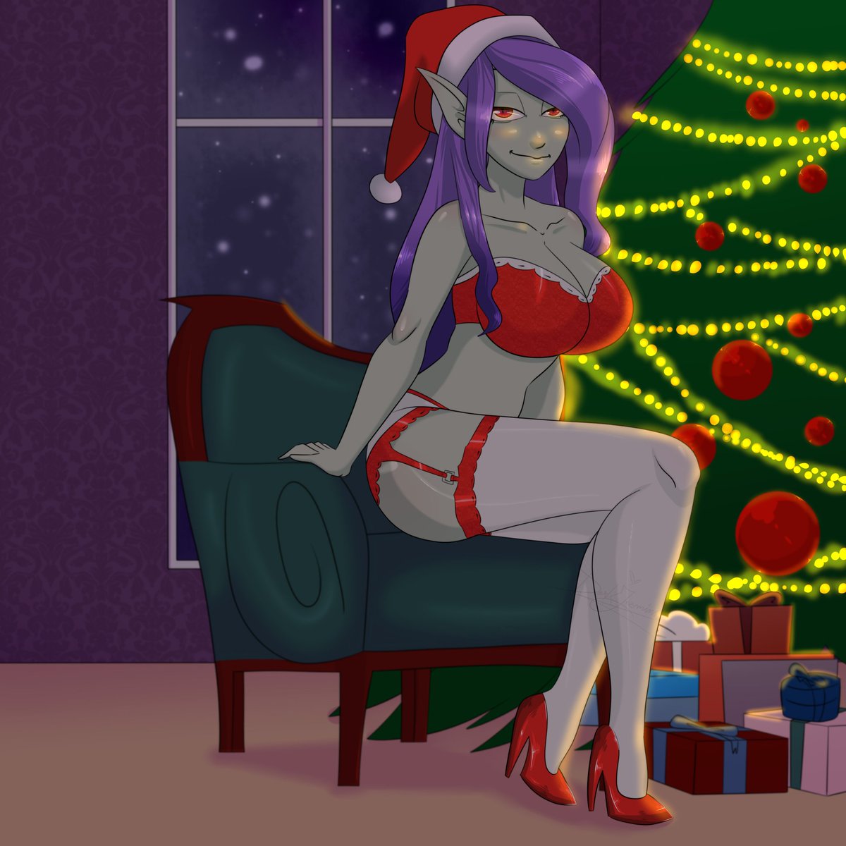 Festive Jaz wishes you Happy Holidays.
Last year's art, because I'm away for the holidays.