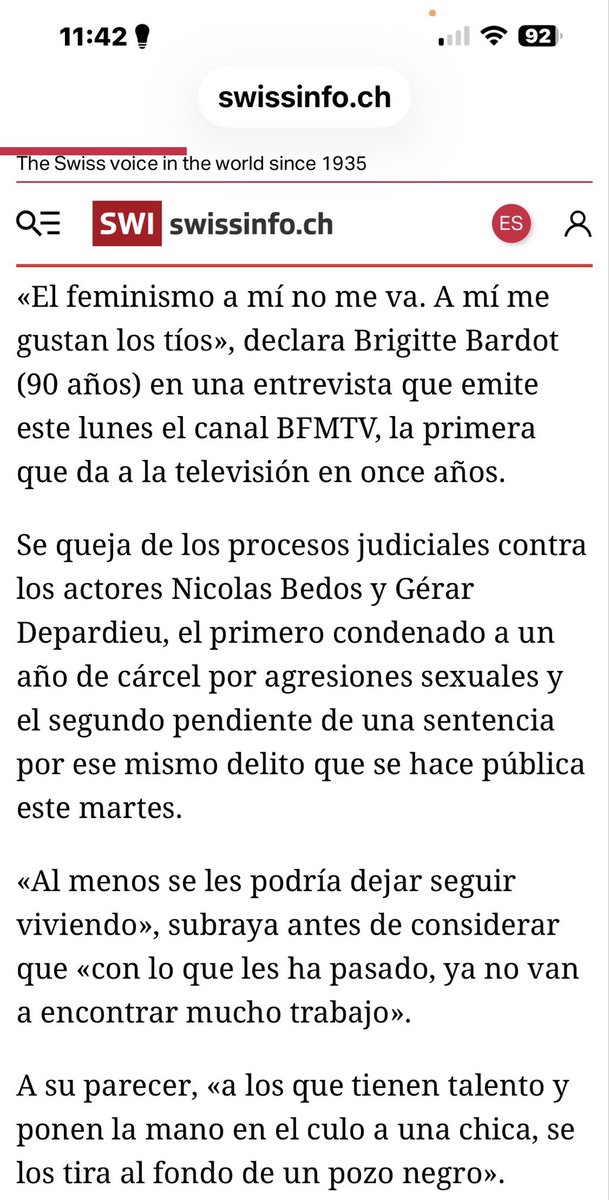 Solo por esto Brigitte Bardot se ganó mi respeto