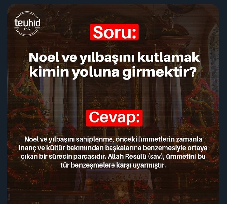 Müslüman başkasının kutsalını kutlamaz. Bu kadar basit.
#günahgecesi