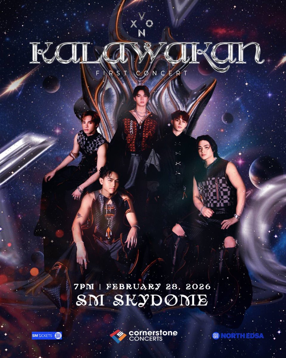 IKAW AT AKO SA KALAWAKAN? 👀🔥

VIXIES! This 2026, the Monsters of PPOP are taking you to…

KALAWAKAN ✨
VXON’s First Concert
Live at the SM Skydome
02.28.26

🎟️ Tickets will be available on January 7, 2026, via smtickets.com!

#VXON
#VXONKalawakan
#CornerstoneConcerts