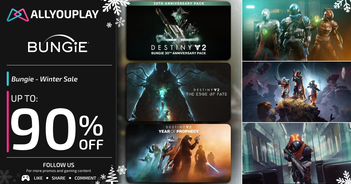 ALLYOUPLAY's tweet image. 🎮 The future of gaming just dropped — with epic savings 🪐

✨ Destiny 2: Bungie 30th Anniversary Pack — 2.50€ / 2.20£ / 2.50$
💥 Destiny 2: The Edge of Fate — 20.00€ / 17.50£ / 20.00$
🔮 Destiny 2: Year of Prophecy — 42.99€ / 41.99£ / 43.40$

This winter, rewrite your…
