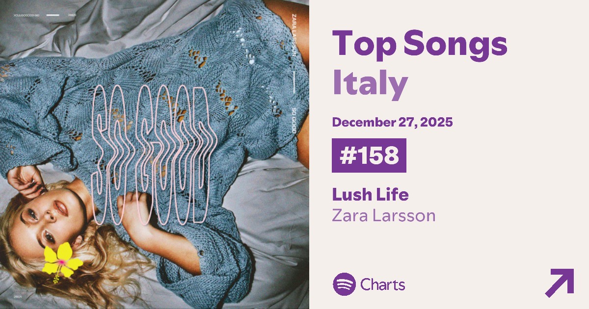 "Lush Life" continua a scalare la classifica delle canzoni più ascoltate su Spotify in Italia! 🇮🇹🇮🇹