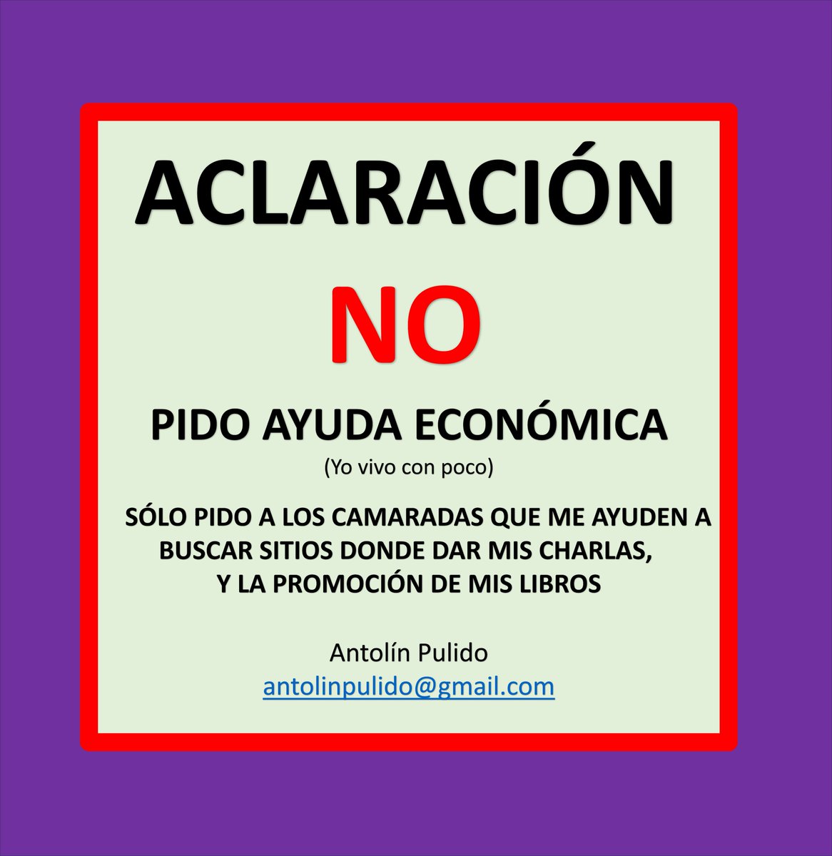 antolinpulido1's tweet photo. ACLARACIÓN IMPORTANTE https://t.co/qAJkBprjWo