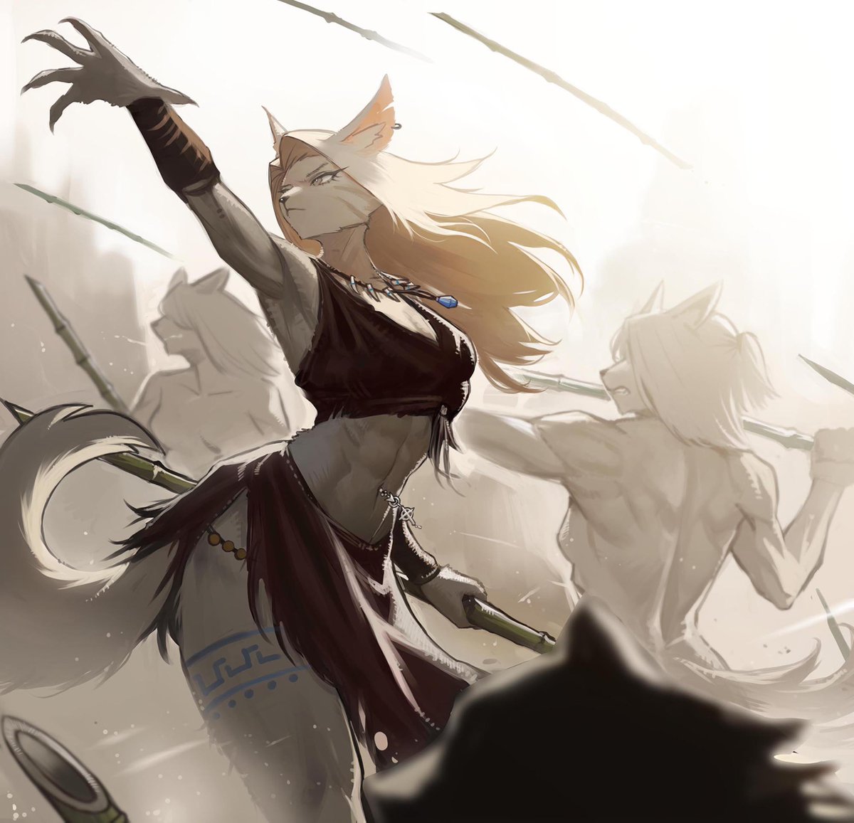 oldmaterials's tweet image. 유랑기사와 움직이는 성 118화 삽화 '라크샤' by 대장개장