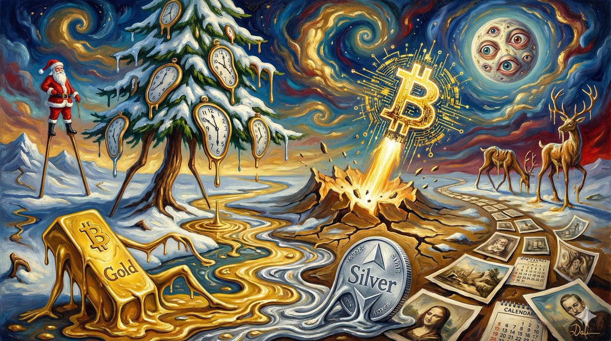 CoInsideAgency's tweet photo. Christmas snapshots over the years tell a clear story 🎄

While gold and silver quietly grind higher as traditional safe havens,
Bitcoin keeps proving why it’s the digital gold of a new era.

Volatility is part of the journey — but the direction remains long-term and structural.

The road is still long. And we’re just getting started. 🚀

#Bitcoin #DigitalGold #BuildwithCoinside #CryptoMarkets