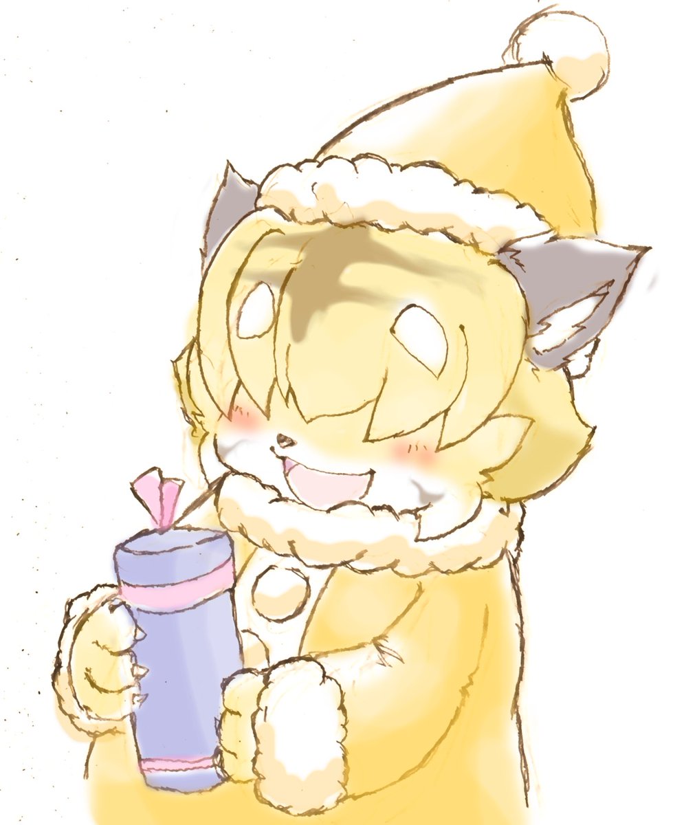 「そーいえば、うちのこクリスマスぶれ～ぶすの単体のカラー絵だしてなかったね、だしと」|にゃんた＠あにまる村だよりのイラスト