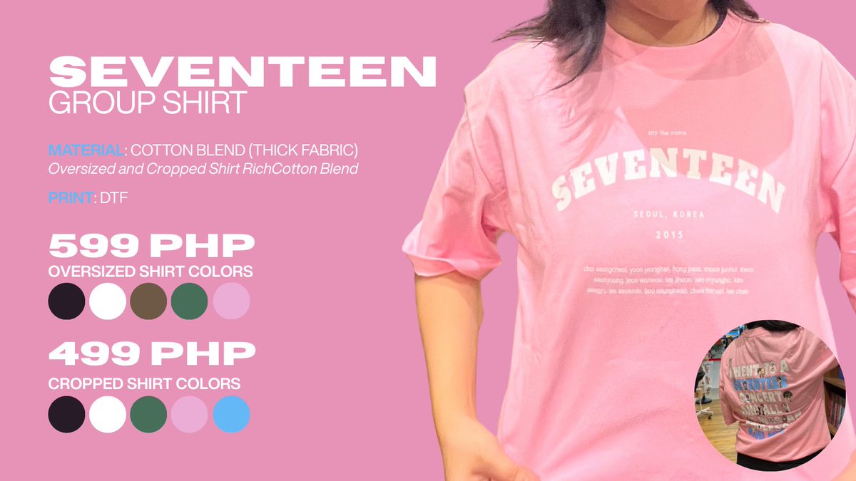 kpopcuratorph's tweet image. Still no concert fit? This is your sign 👀🎤
Our best-selling Seventeen shirt is back with a new design and newcolors! 

Pre-order now via the link:
docs.google.com/forms/d/e/1FAI…
⏰️ : Until Jan 20 only 

Limited slots available to guarantee shipping February! 

# wts lfb svt