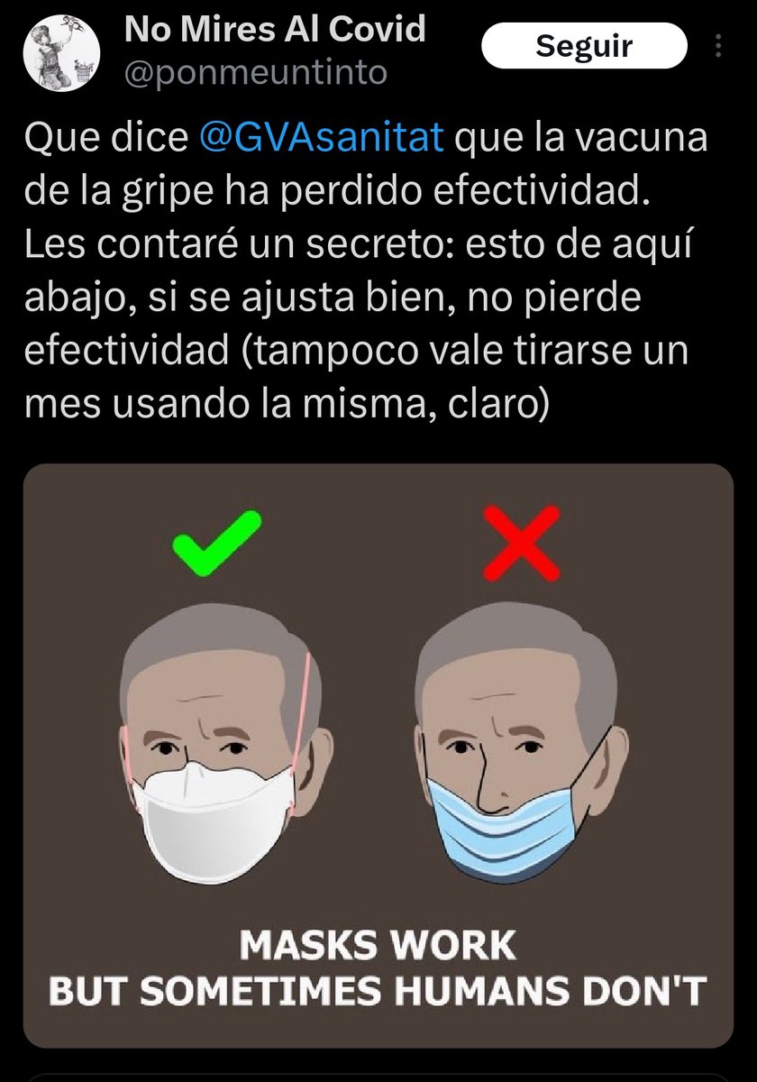 Placeb0Mad's tweet image. Imagina lo enajenado de la realidad que debes estar para seguir en 2025 afirmando que las mascarillas protegen cuando tienes amplia evidencia científica y datos de los últimos años corroborando lo que ya se había publicado antes de 2020, que eran inútiles.