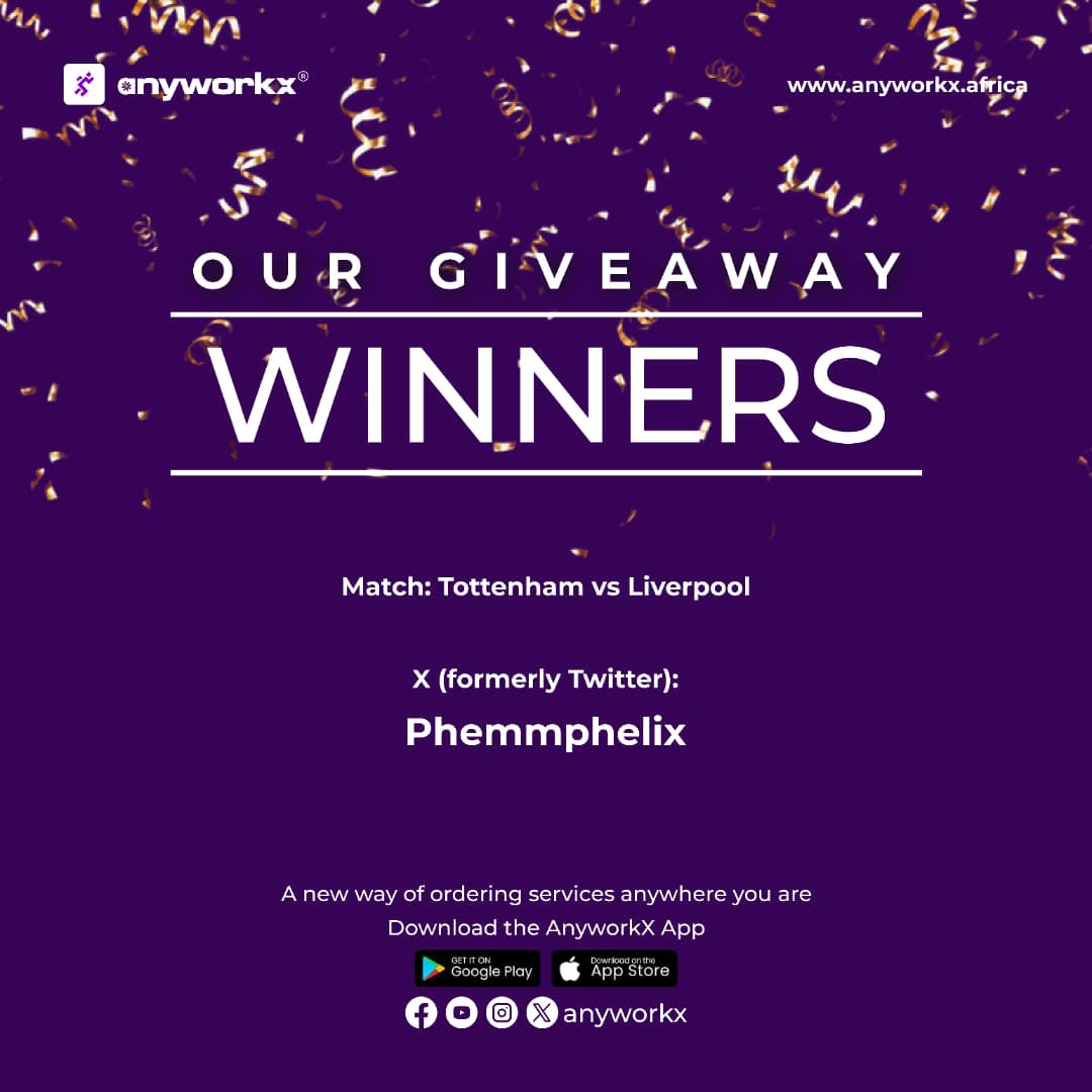 Anyworkx__'s tweet photo. 🎉 Giveaway results are in!
Congratulations to our Nigeria vs Tanzania winners 🏆 @PhemmPhelhix
Thank you to everyone who participated. Stay tuned for the next giveaway!!
#anyworkx #prefictandwin #StarAcademyLeLive #MerryChristmas2025 #MEDIHEALDERMASHOP #netflixreleasethevolume2files #JanaNayaganAudioLaunch