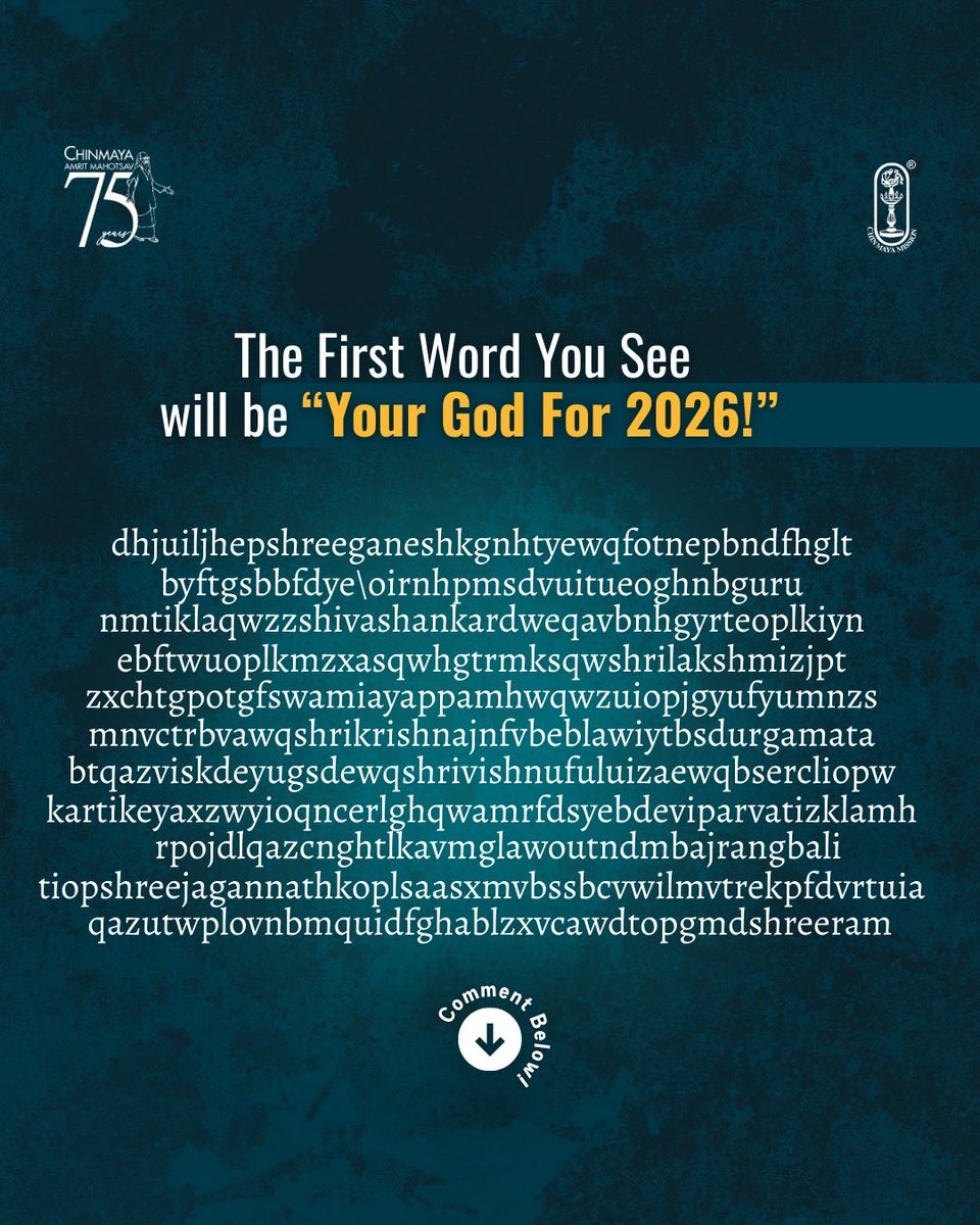 Chinmayananda's tweet image. Comment below your god for 2026! #trustingod #godsplan #hindugods #positivevibes #2026IsComing 
#faith #surrender