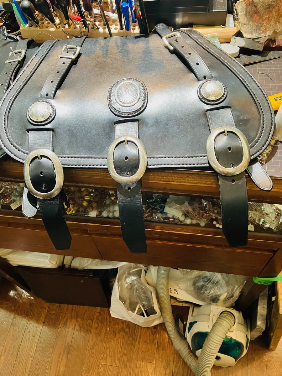 本日お客様にお渡しできた世界に一つの逸品👍 ハーレーのサドルバッグ