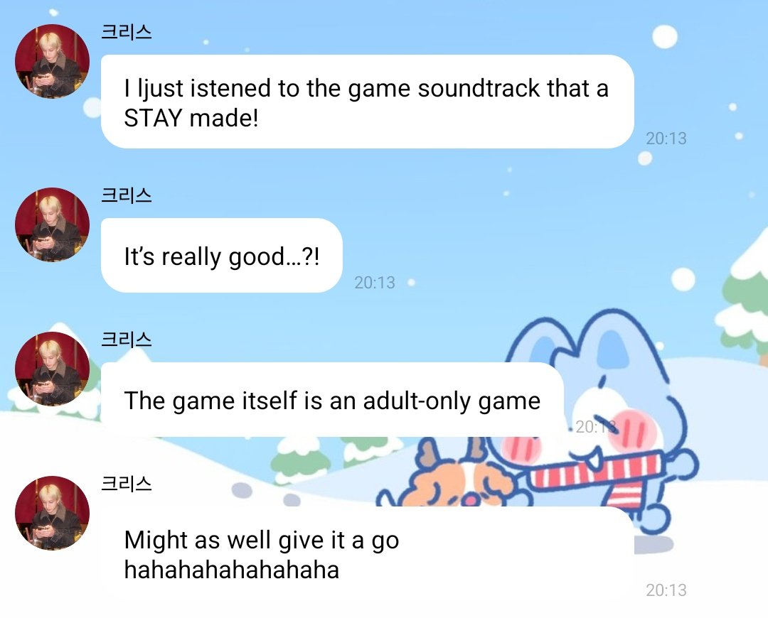realskzoo's tweet photo. CHN en 🫧
[251228]

🐺: Acabo de escuchar el soundtrack de un juego que hizo un STAY!
🐺: Está realmente bueno…?!
🐺: El juego en sí es solo para adultos
🐺: Supongo que igual podría darle una oportunidad ㅋㅋㅋㅋㅋㅋㅋ
🐺: Por ciencia ㅋㅋㅋㅋㅋㅋㅋㅋ https://t.co/Yh1rlivHZI