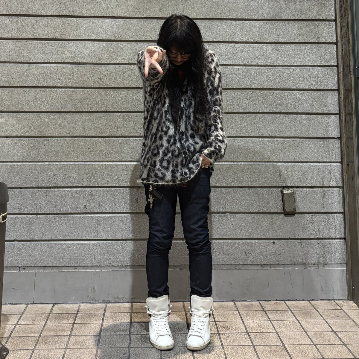 ジードラゴン着 サンローラン　ベイビーキャットモヘアニットカーディガン　ピタカゲ