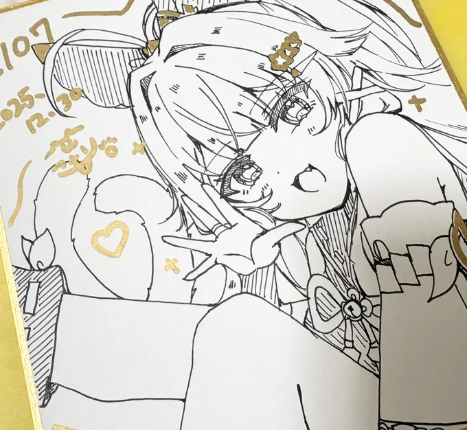 色紙描いてるฅ•ω•ฅ 