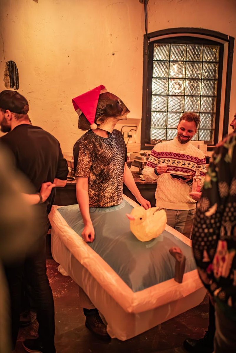 When a Czech company throws a Christmas-themed party, it’s pretty much mandatory to dress as a carp in a bathtub.