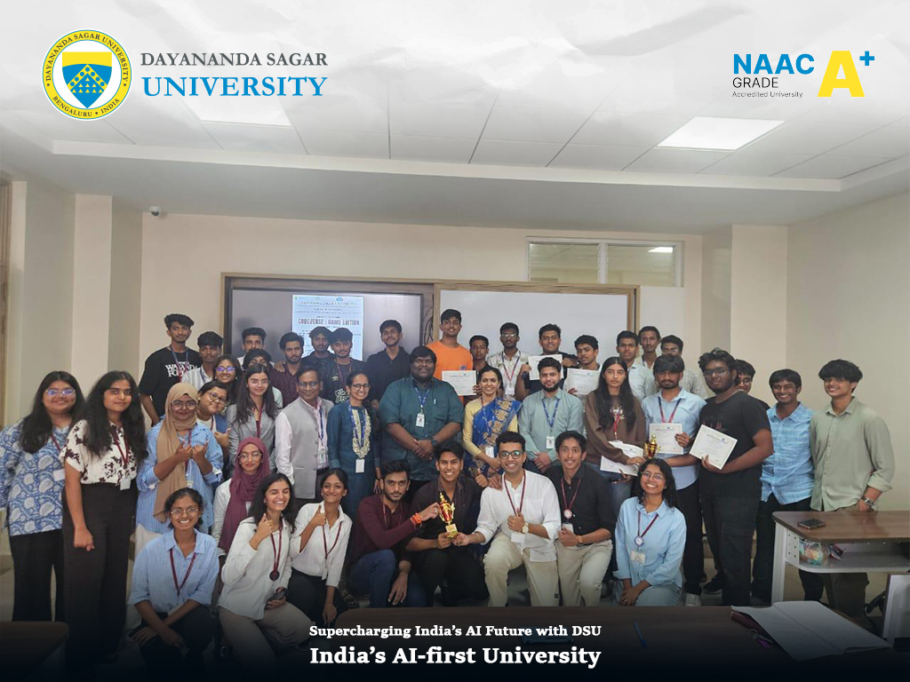 DSUBangalore's tweet photo. Students from Dayananda Sagar University, showcased innovation and creativity at the CodeVerse Game Hackathon.

Supercharging India’s AI future with DSU. India’s AI-first University.

#DSU #SuperchargingIndiaAIFuture #FutureOfEngineering #CodeVerse #GameHackathon https://t.co/7l2K5ay0vB