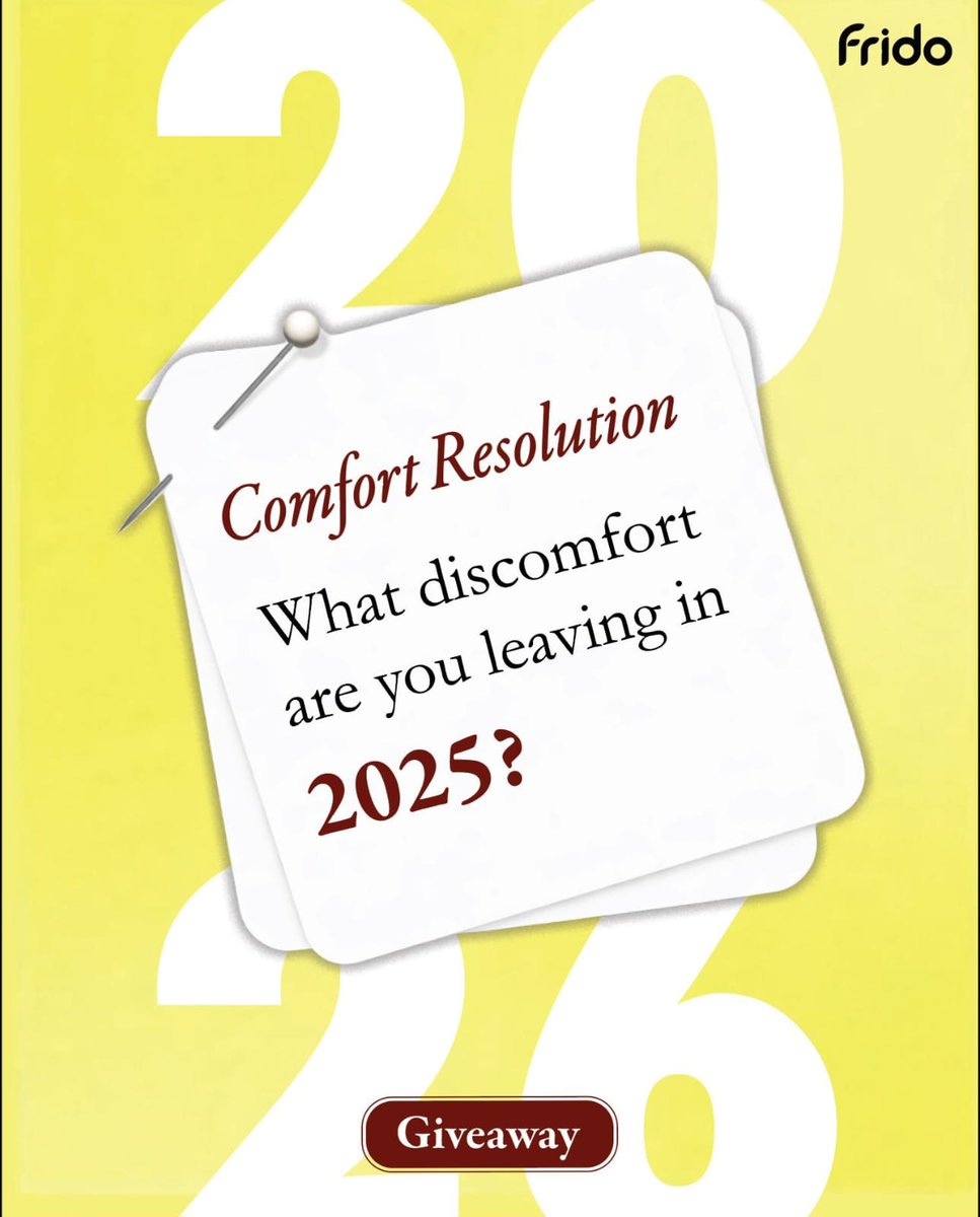Drop Your Comfort Resolution✨
Giveaway Day 2:
Steps:
1️⃣ Follow <a href="/frido_official/">Frido</a> and repost 
2️⃣ Comment: One discomfort you’re leaving in 2025
3️⃣ Tag 2 friends who needs more comfort

Lucky winner gets a surprise gift from us 🎁