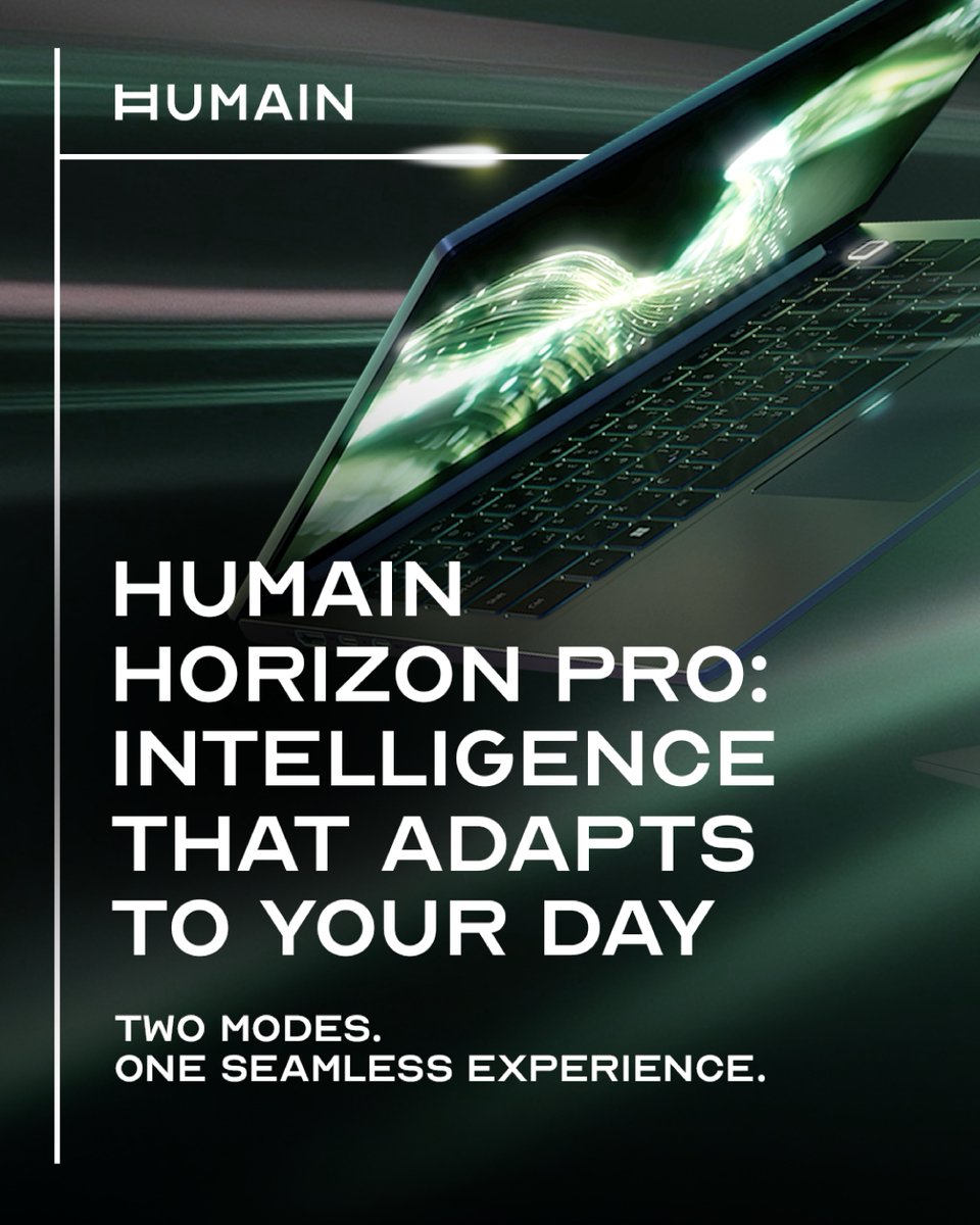 HUMAIN's tweet photo. Some moments demand privacy.
Others demand depth.

HUMAIN Horizon Pro knows the difference, and adapts accordingly.
Intelligence that meets you where you are.

Learn more: https://t.co/JtZP2rIPP2
#HUMAINAI #TheEndOfLimits https://t.co/8weEEUaBLi