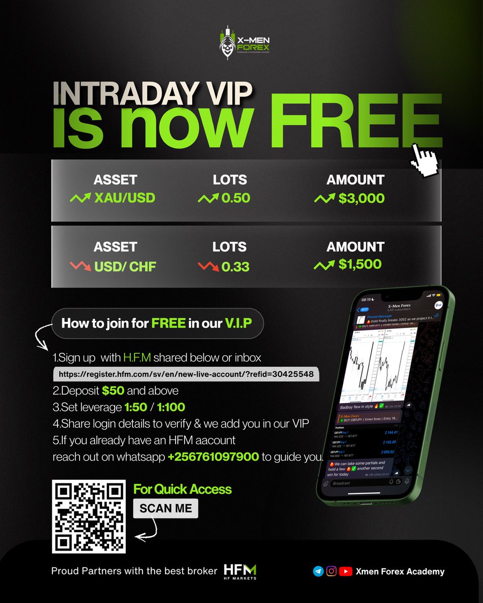 🗞️ Great news 🗞️

Access free signals in our VIP for 🎁

FREEEEEEEEEEEEEEEEEEEEE 
forever 

register.hfm.com/sv/en/new-live…

By following a few steps below 👇
