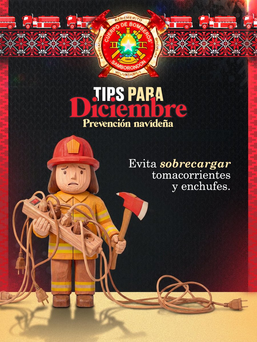 En diciembre, la seguridad también se celebra🎄🔥

Evita sobrecargar tomacorrientes y enchufes para prevenir emergencias en casa.

Recuerda, una conexión segura puede evitar un incendio.
