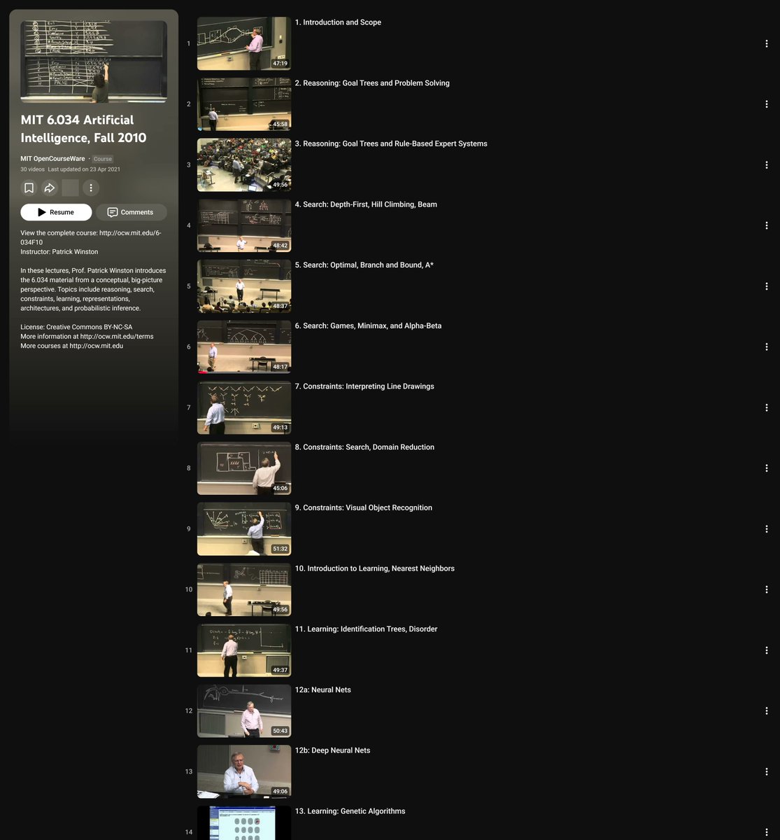 hayesdev_'s tweet image. MIT literally packed 20 hours with everything you need to know about AI for free