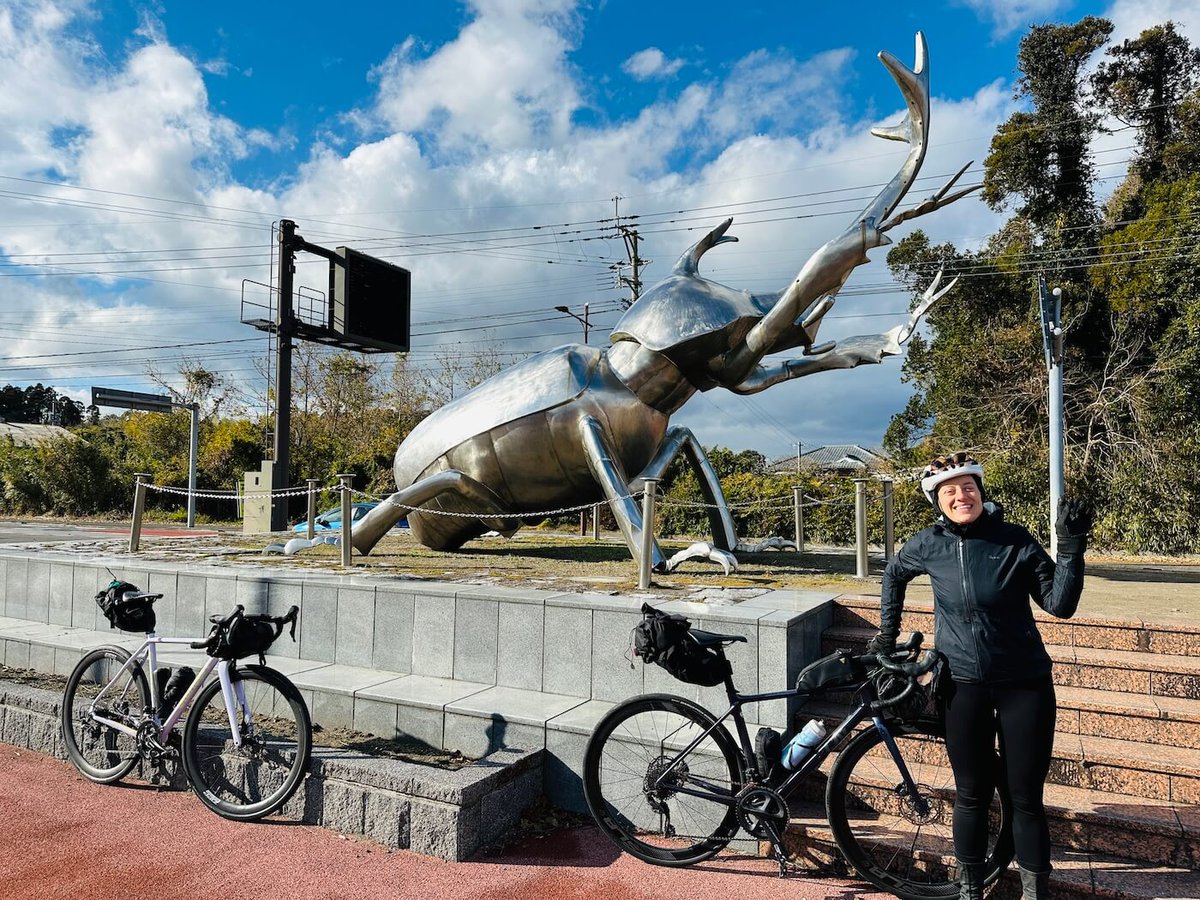 FukuokaNow's tweet photo. New ride report: Tim crosses the Osumi Peninsula from Tarumizu to Miyazaki via Route 220. Quiet roads, coastal views, a ferry detour, and a giant silver beetle.
Full route: https://t.co/hPDdWsg53M  (holiday season repost)

#KyushuCycling
#CyclingJapan
#Route220 
#FukuokaNowRides https://t.co/pfyc5keU0a