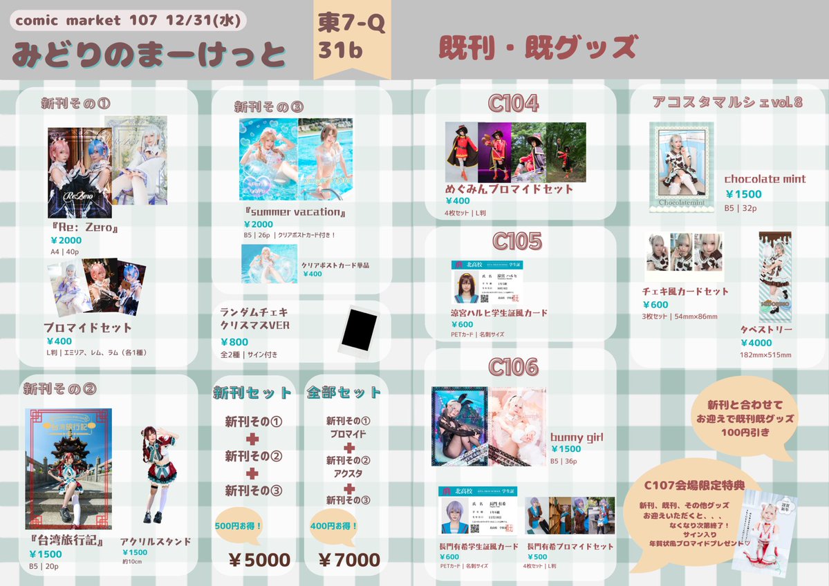 アクリルスタンド ・ランダムチェキ ・ぜんぶセット ・長門ブロマイド