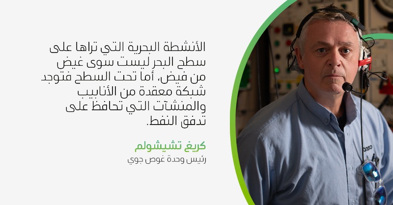 كل عملية تحت الماء هي جهد مدروس بعناية، تُخطَّط وتراقَب وتنفَّذ وفق أعلى المعايير، على يد غواصينا المحترفين الذين يعملون تحت سطح البحر لدعم عملياتنا البحرية