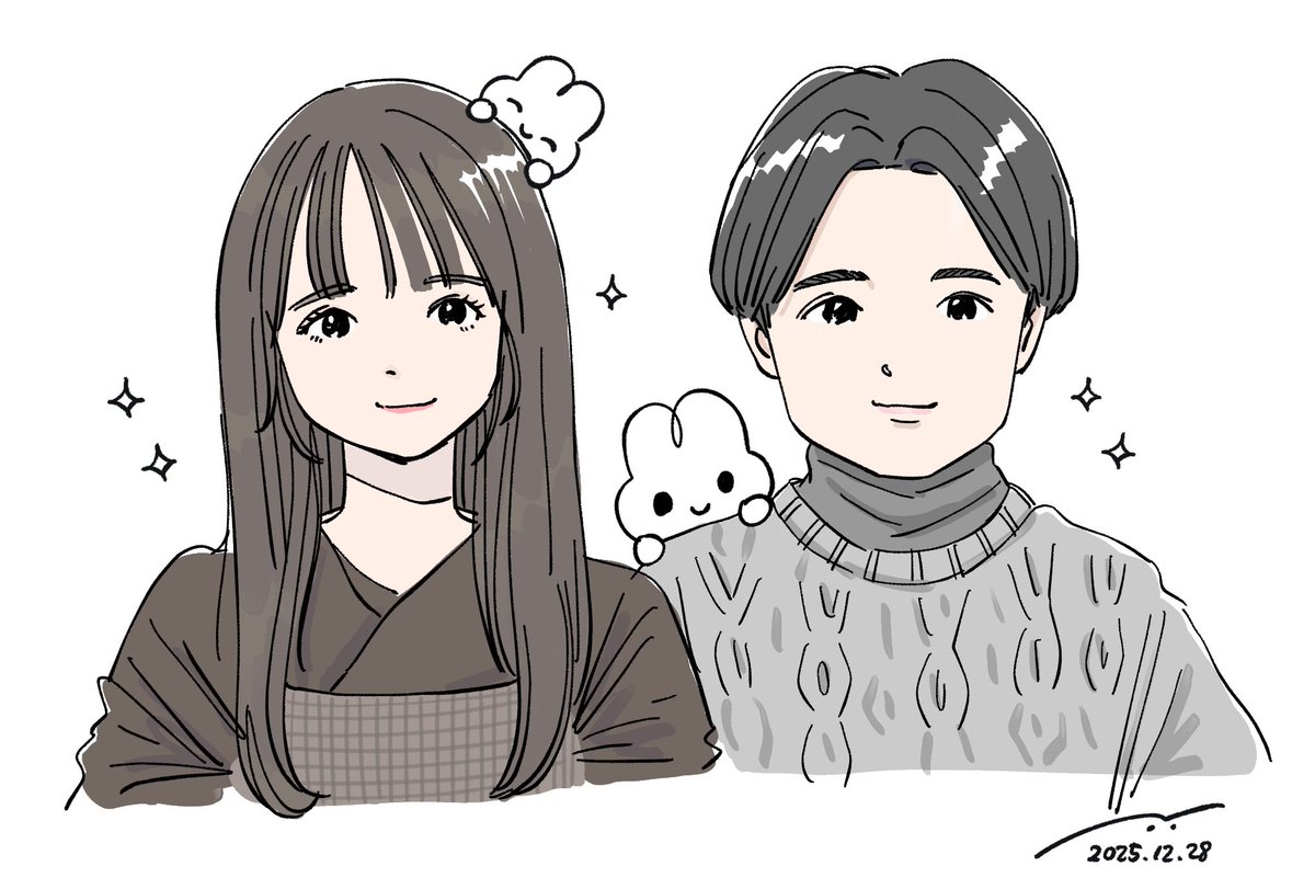 似顔絵 今年最後の似顔絵&リクエストチェキありがとね🐰✨