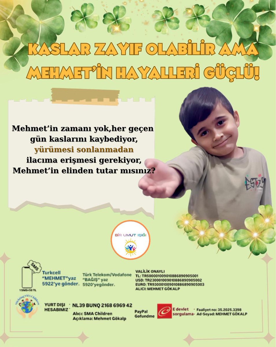Mehmet'in hayallerine kavuşması için destek verelim.