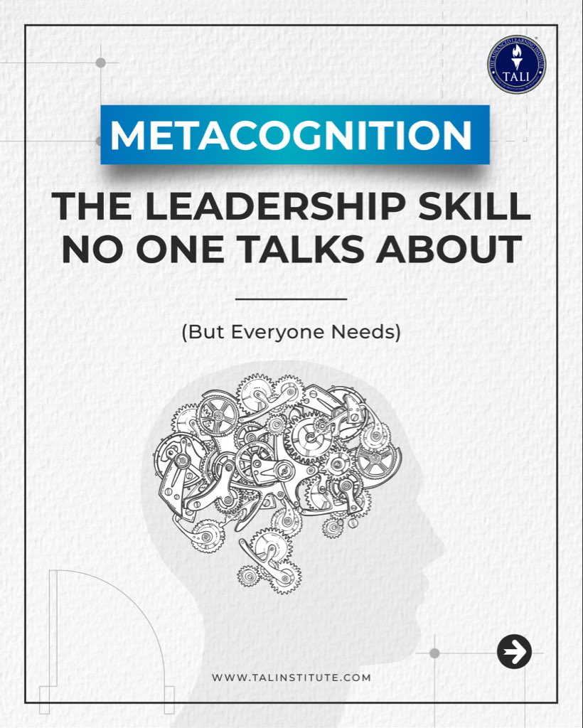 In a world that rewards speed, leaders often overlook the one capability that shapes long-term mastery, sound judgement &amp; sustainable success: metacognition - the ability to think about our thinking. This isn’t abstract theory. Global research consistently reinforces its impact!