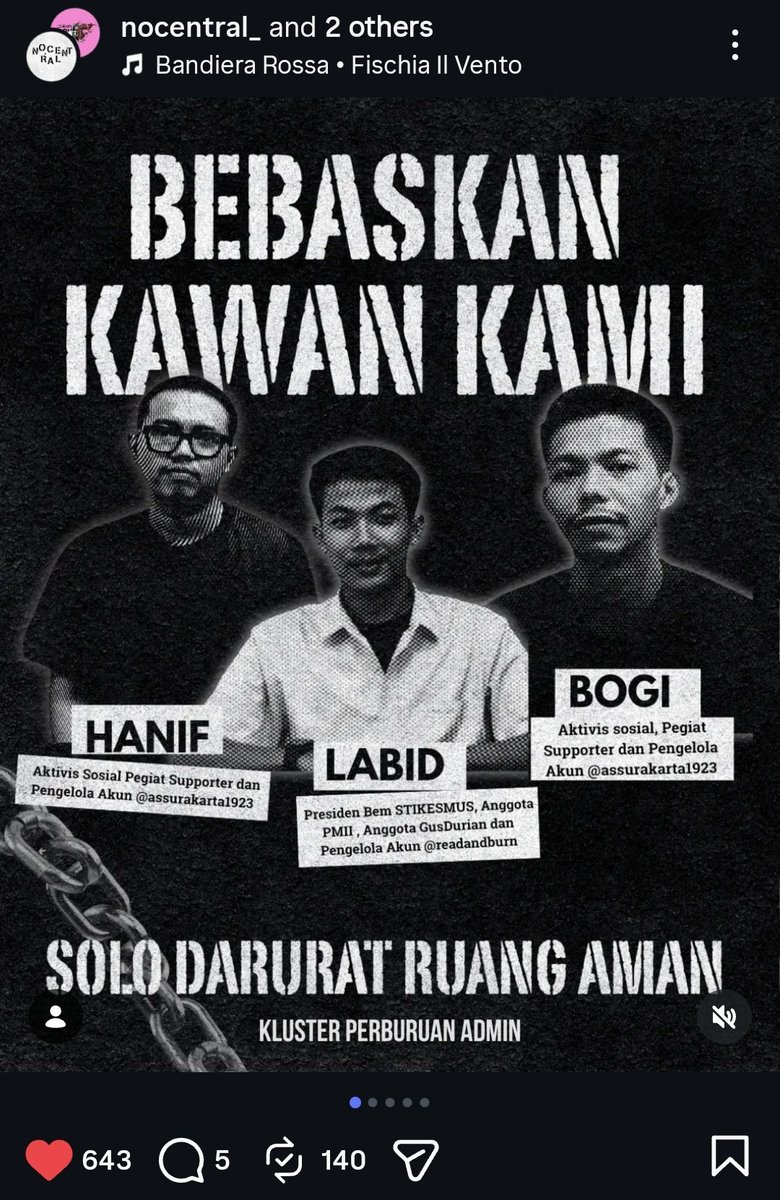 BudiBukanIntel's tweet image. Kriminalisasi aktivis di solo, bebaskan kawan kami 👇🏾