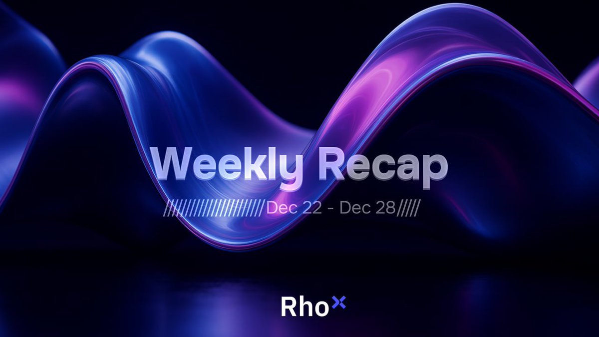 🗓 Weekly Recap | Dec 22 — Dec 28

🔵 Early registration for Rho Labs Ambassador Program is now open
→ x.com/Rho_Labs/statu…

🔵 Three simple steps to make your first trade on Rho X
→ x.com/Rho_Labs/statu…

🔵 Rho X fair Open Interest crossed $100M
→