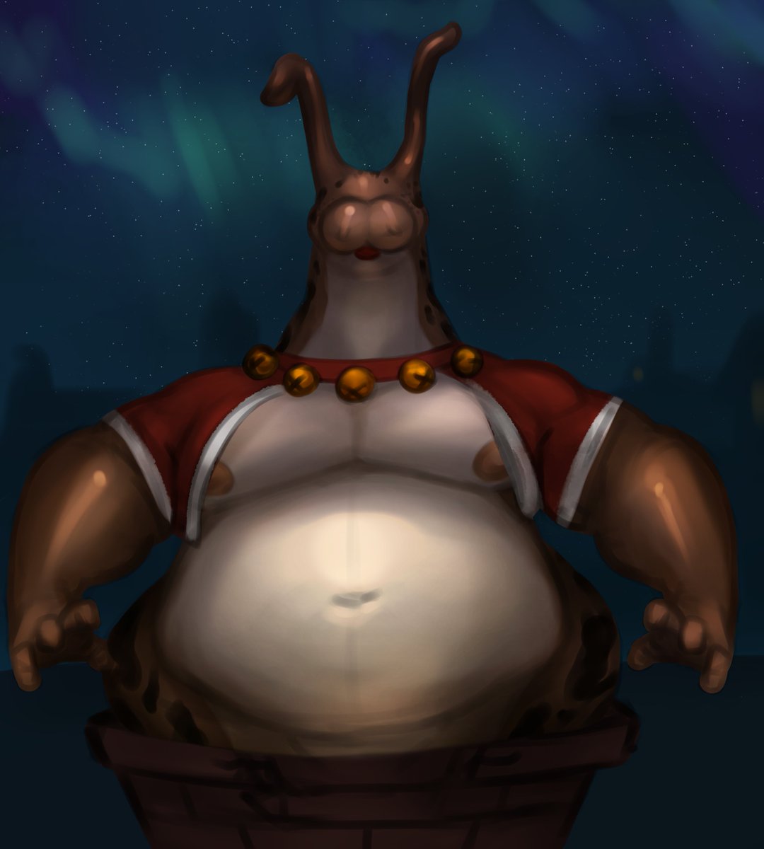 santa slug is having trouble going down the chimney  comm for baskiliz.bsky.social