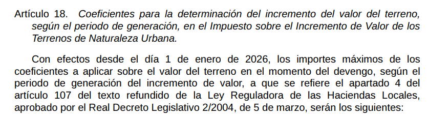 Actualización de los coeficientes en el #IIVTNU.
boe.es/boe/dias/2025/…
#FHCN