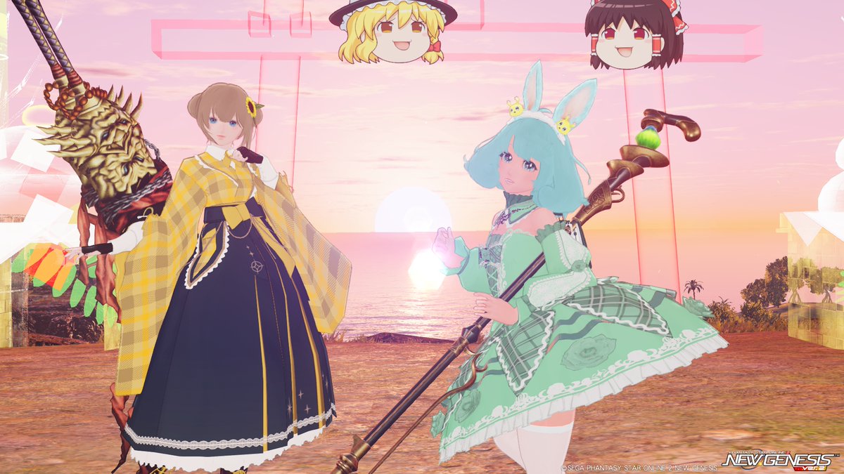 hosino_melissa's tweet image. 今回のPSO2は、星野いるかちゃんで！ｗ

ライトさんのキャラのヒマワリちゃんといっしょに
期間限定クエストをプレイしたあと
いっしょに記念撮影！ｗ

そのあと、エッジさんに声を掛けて
トナ会と合流して緊急クエストもプレイしてきました！ｗ
いっしょに記念撮影も！ｗ

 #PSO2NGS_SS #PSO2_SS