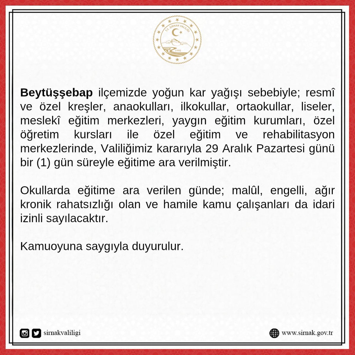 28.12.2025 tarihli basın açıklaması: