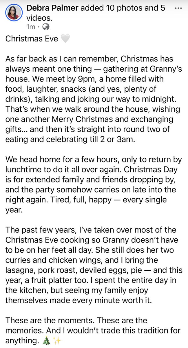 palmerdebra's tweet image. #ChristmasEve #Christmas #ChristmasAtGrannys #FamilyTraditions #FullHeartsAndFullPlates
#ChristmasEveMagic #WorthEveryMinute
