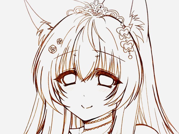 オークション色紙の線画こうなりました🔆
全体図は以下のリプで('ω') 