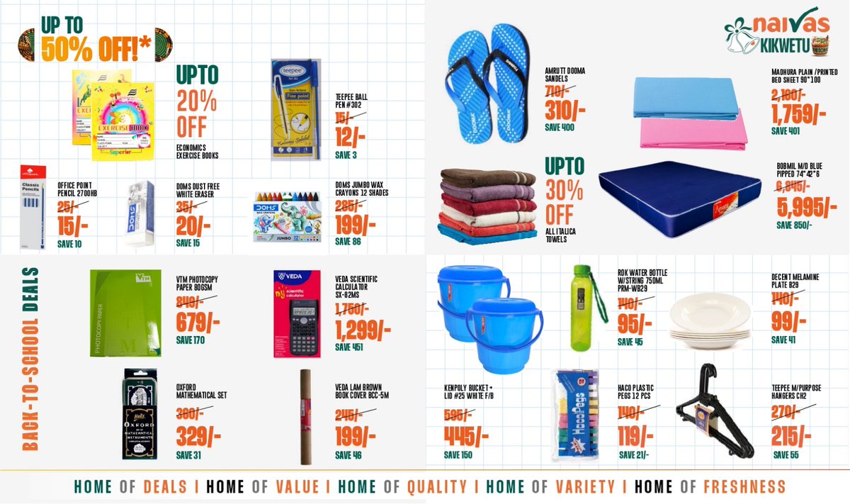 IamHumbaba's tweet image. Festivities na Sherehe zinaisha

Back to School fast approaching

Naivas Got you covered, up to 50% off

#NaivasAt35
#35YearsOfDeals