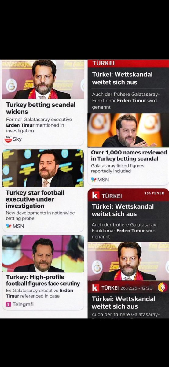 Tüm dünya basını  galatasaray eski başkan vekili Erden Timur hakkındaki skandal suçlamalarla çalkalanıyor.

Burada bazı gazeteciler ya kafasını kuma gömmüş, yada aklama peşinde, umarım adalet yerini bulur tüm dünya yüce Türk adaletinin gücünü görür.
<a href="/adalet_bakanlik/">T.C. Adalet Bakanlığı</a> 
<a href="/istanbulCBS/">İstanbul Cumhuriyet Başsavcılığı</a>