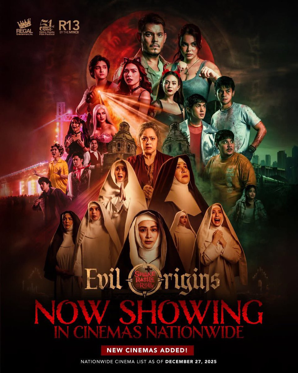 via Philippine Box Office

#ShakeRattleAndRollEvilOrigins is expected to cross the ₱100M mark tomorrow (or possibly tonight at the earliest), making it the 4th film of the year to reach that milestone! 👏👏👏
