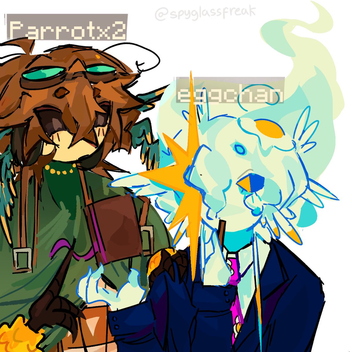 spyglassfreak's tweet image. we like em eyespy now right #eyespyduo #eggchanfanart #Parrotx2fanart